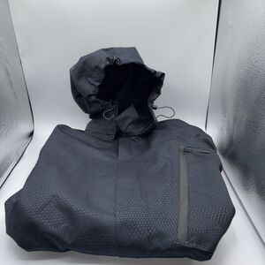 NIKE JACKET Rain Coat Blue Zip UP Hood Pockets Wind Golf WOMEN Medium Preowned